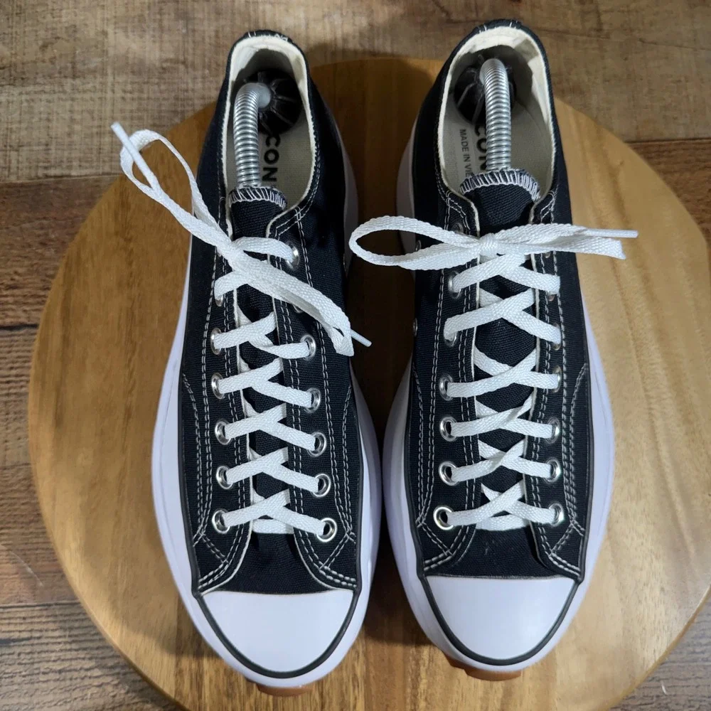 Converse Shoes Mens 9.5 Womens 11 Black Sneaker Run Star Hike‎ Low Top Platform